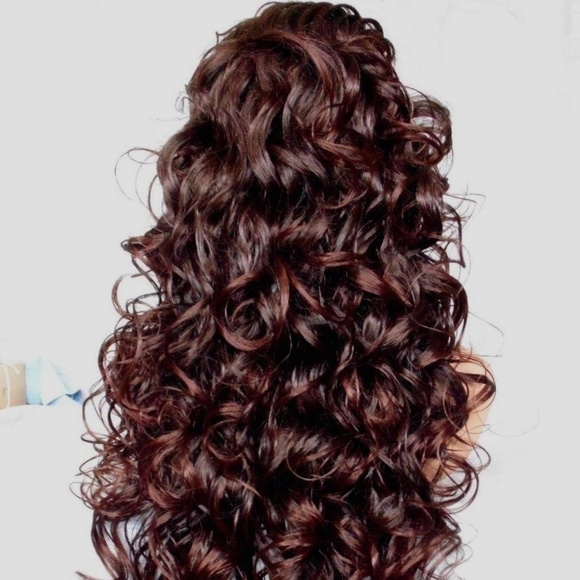 NEW Brown Long Layers of Soft Curls Skin Top Wig